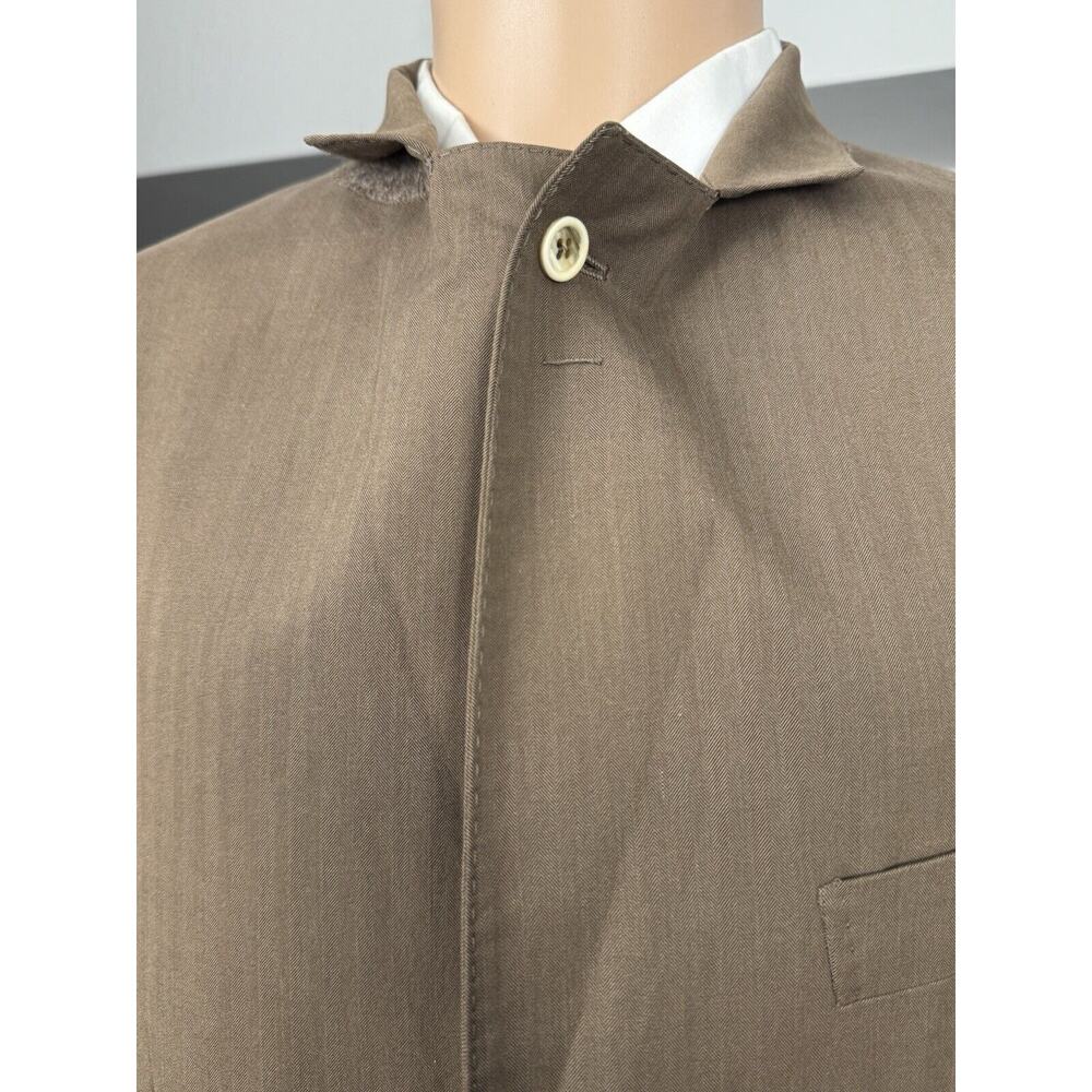 Brunello Cucinelli Brown Herringbone 100% Cotton Blazer Unstructured 52/42R Men - Picture 4 of 9